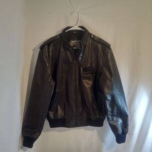 Vintage 1980s MEMBERS ONLY Classic Black Leather Jacket Size 44 fits mens medium